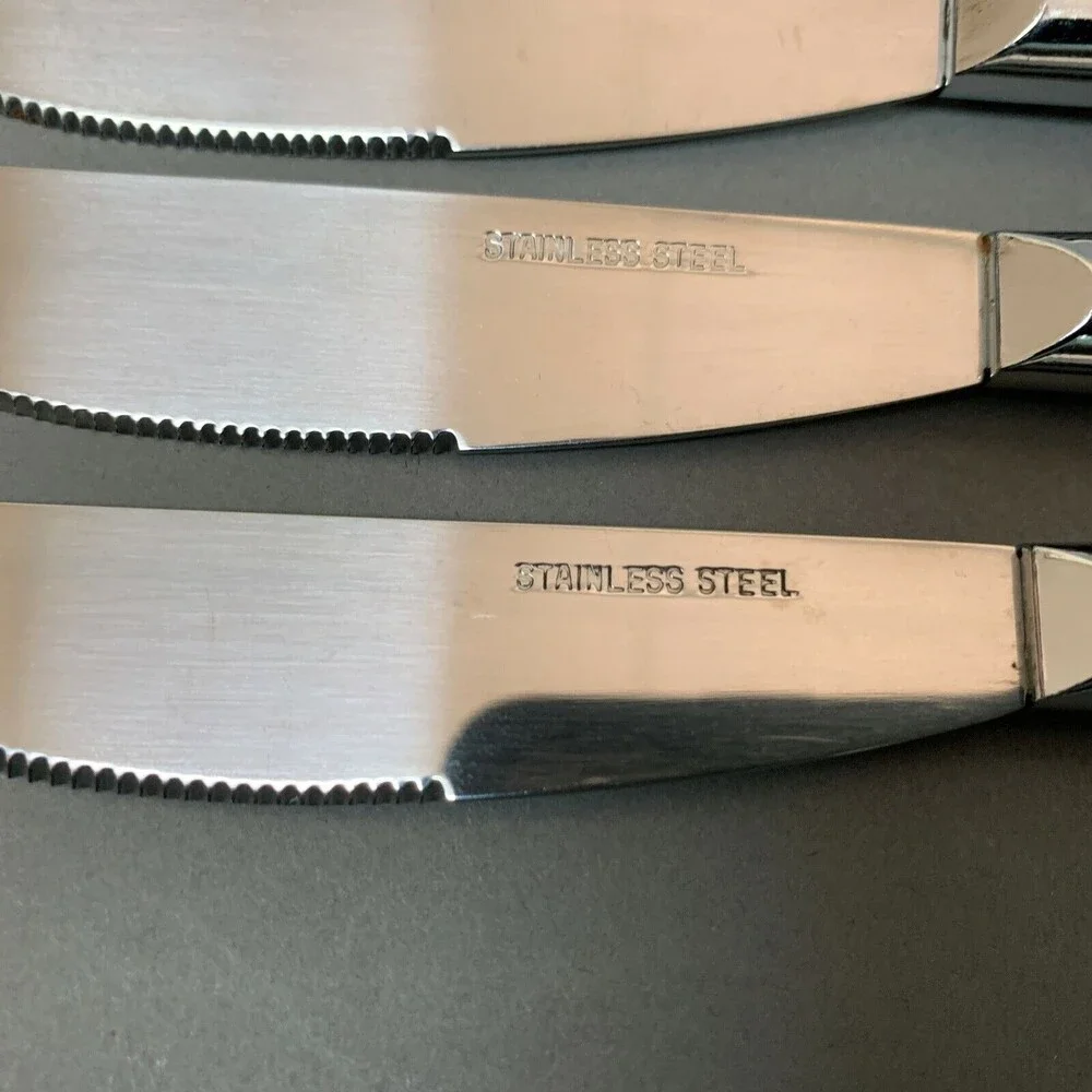 8 Stanley Roberts City Lights Stainless Steel Plastic Frost Handles Knives